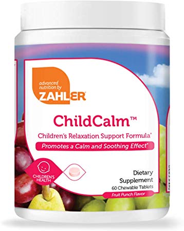 Zahler ChildCalm, Chewable Magnesium Calming and Relaxation Aid for Kids, Children's Calm Magnesium Supplement, Certified Kosher, 60 Chewable Tablets