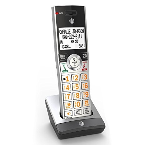 AT&T CL80107 Cordless Accessory Handset for AT&T CL82207 & Other Models, Silver/Black