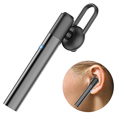 Bluetooth Headphones, [One Piece] Bovon Wireless Bluetooth Earbuds, Noise Cancelling with Mic V4.1 Portable Car Bluetooth Headset for Cell Phones Hands-free for Driver/Business/Workout/Sports (Black)