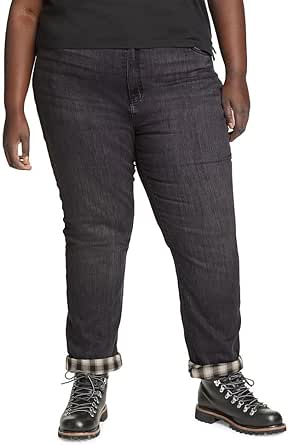 Eddie Bauer Women's Boyfriend Flannel-Lined Jeans