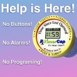 Timer Caps with Large 5 oz Vials Qty 2 - Easy-to-Use Electronic LCD Stopwatch Timer Automatically Tracks Time Elapsed Between Doses - Pill Organizer and Reminder for Medications Pills and Vitamins