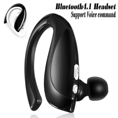 Bluetooth Headset Grandbeing Wireless Bluetooth Headphone Earbuds  Sweatproof Voice Command Headset Right-Ear Style for iPhone 6s Samsung HTC etc Black