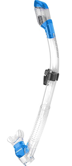 Cressi Adult Diving Dry Snorkel with Splash Guard and Top Valve | Supernova Dry: designed in Italy