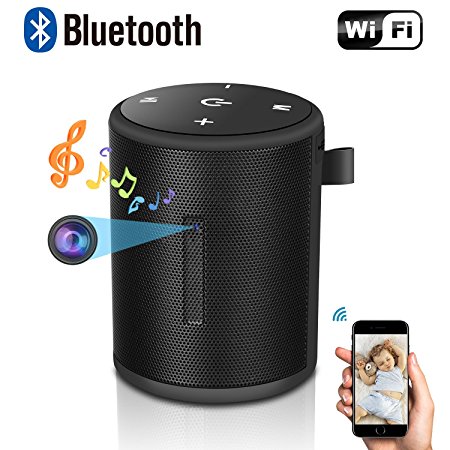 Spy Hidden Camera with Bluetooth Wireless Speaker-HD 1080P WiFi Mini Camera Video Recorder Motion Detection Real-Time View Nanny Cam,for IOS Android and more