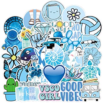 Cute Vsco Aesthetic Stickers [50PCS]- Vinyl Aesthetic Cute Waterproof Stickers for Laptops Hydro Flasks Water Bottle Hydroflask Waterbottles, Suitable for Kids, Girls, Teens, Women