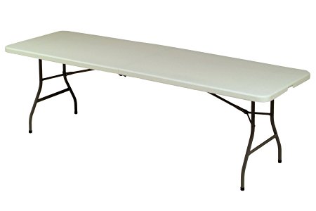 Meco 8-Feet Folding Table, Mocha Metal Frame and Cream Plastic Top
