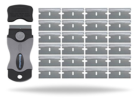 InstallGear Mini Razor Scraper Tool with 24 Blades for Removing Registration, Paint, Decals, Adhesive and More