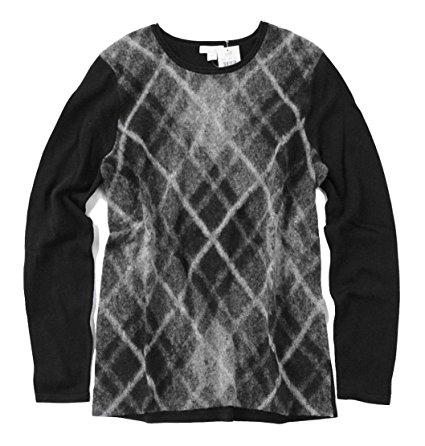J Jill - Women's - Plaid Brushed Front Wool/Cotton Crew Sweater