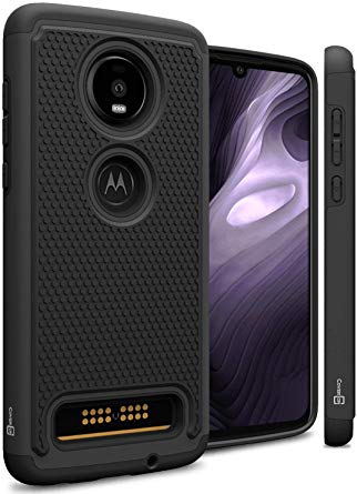 CoverON Heavy Duty Shockproof Hybrid HexaGuard Series for Motorola Moto Z4 Case (2019), Black