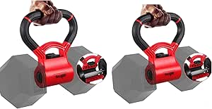 Yes4All Kettle Grip, Handle Converter with Rubber Cover, Converter for Dumbbell to KettleBell - Great For Versatile Workouts