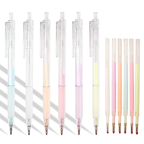 6pcs Ball Point Adhesive Glue Pen with 6PCS Extra Glue Refills, Kids-Friendly Precise Apply and Easy Control, Quick Dry Glue Pen for Crafting, Scrapbooking, Card Making, Kids School Craft Supplies.