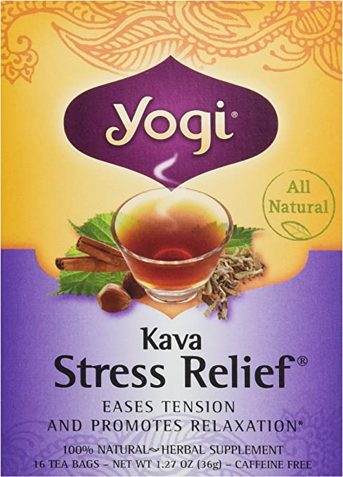Yogi Tea Kava Stress Relief Caffeine Free, 16 Tea Bags - 1.27 Ounce, 2 Pack