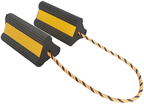 Fasmov Heavy-Duty Rubber Wheel Chock with Nylon Cord