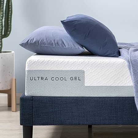 ZINUS Ultra Cool Gel Matelas mousse mémoire de forme | Matelas réglable composé de 7 zones | 90 x 190 cm | Hauteur de 20 cm | Matelas dans une boîte | OEKO-TEX, Blanc