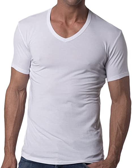 Y2Y2 Men's Slim Fit Modal V-Neck T-Shirt