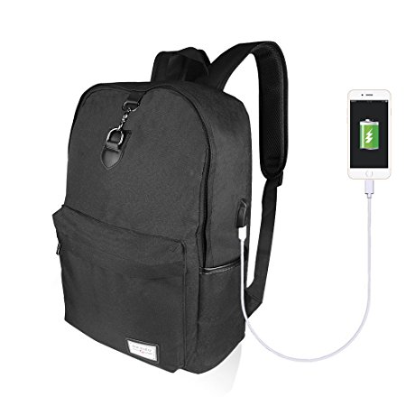 Laptop Backpack-ONSON Laptop/Notebook Backpack with USB Charging Port School Bookbag for College Travel Backpack,Water Resistant Backpack,17 inch backpack(Black)