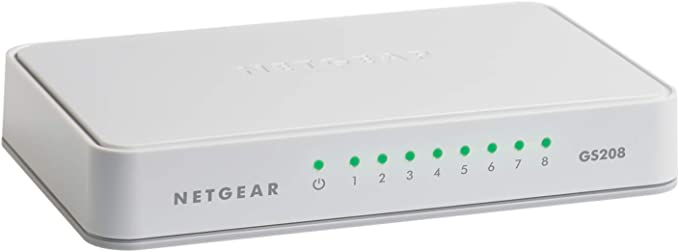 NETGEAR GS208-100PAS ProSafe 8-Port Gigabit Unmanaged Switch (GS208-100AUS), White