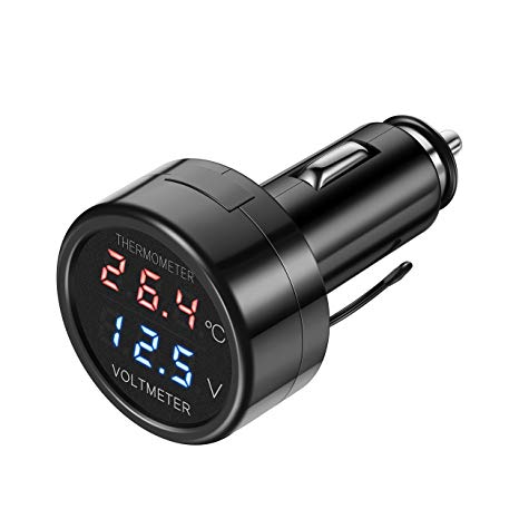 BlueBeach® 2 in 1 Digital LED Voltmeter Tester   Thermometer
