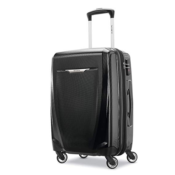 Samsonite Winfield 3 DLX Hardside Carry On Luggage with Double Spinner Wheels, 20-Inch, Black