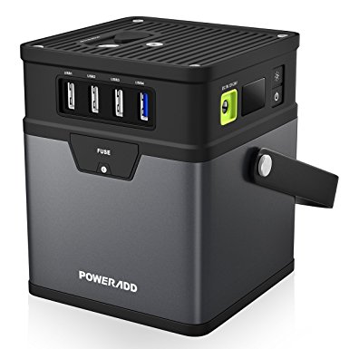 Poweradd ChargerCenter, 50,000mAh Portable Generator Rechargeable Power Source with AC Outlet(220V), DC Output(12V/5A*2; 19V/4A), USB Output(5V/2.4A*3) for Tablet, Notebooks, Laptops, Smart Phones and More