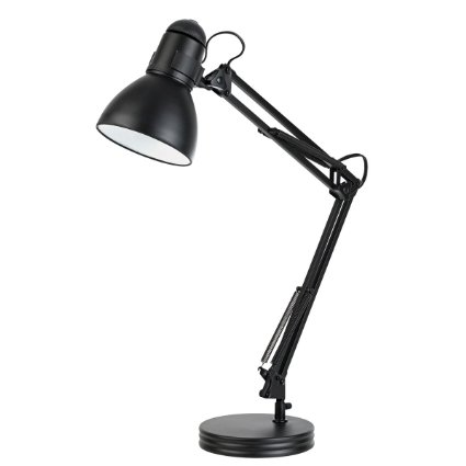 Globe Electric 5698601 Swing Arm Desk Lamp with Base A19 Bulb, 33.86-Inch, Black