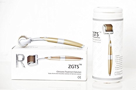 ZGTS 1.5mm Professional Luxury Gold Plated Titanium Alloy Needles Roller Treating Acne Scars, Skin, Hair Loss, Wrinkles, Blackheads, Lines, Sun Damaged, Ageing- Daily Care Product, Reducing Blemishes Scars Potholes Cellulite Stretchmarks Uplifting Whitening Regeneratio