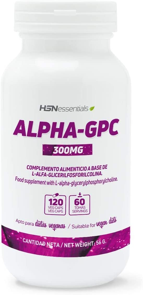 HSN Essentials Alpha-GPC 300mg - Elevate Your Sports Performance and Improve Your Memory, Elevate Your Choline Levels, Nootropic- 120 Capsules
