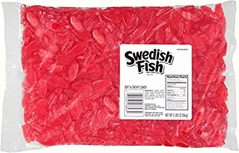 Swedish Fish Soft & Chewy Candy, Red - Mini, 5 Pound Bag