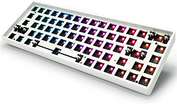 EPOMAKER GK68XS Bluetooth 5.1 RGB Hotswap Custom DIY Kit for 68% Keyboard with Split Spacebar Module, PCB Mounting Plate Case (GK68XS White)