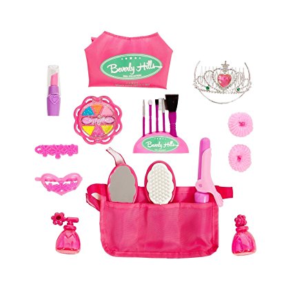 Beverly Hills Doll Collection 20 pc Doll Beauty & Dress Up Set for 18 Inch American Girl Dolls Cape and Pocket Apron included