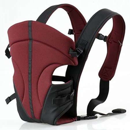 ECOSUSI Classic Front and Back Baby Carrier, Purplish Red