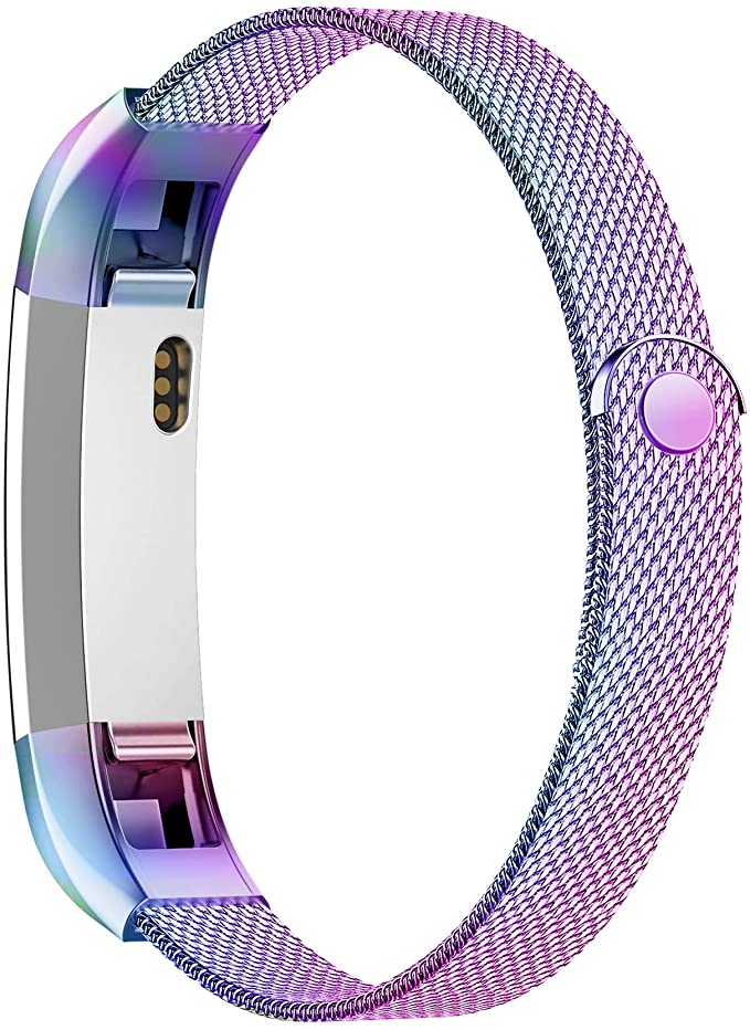 iGK Replacement Compatible for Fitbit Alta Band and Fitbit Alta HR Bands, Stainless Steel Metal Bracelet Strap with Unique Magnet Clasp for Women Men