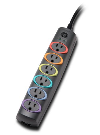 SmartSockets Premium Surge Protection Power Strip, 6-Outlet, 8' Cord, 1260 Joules