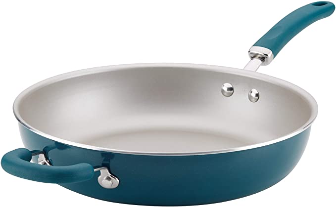 Rachael Ray 12012  Create Delicious Deep Nonstick Frying Pan / Fry Pan / Skillet - 12.5 Inch, Blue