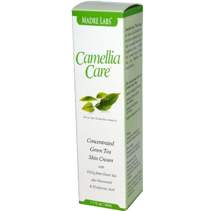 Madre Labs Camellia Care EGCG Green Tea Skin Cream plus Resveratrol and Hyaluronic Acid 17 fl oz 50 ml