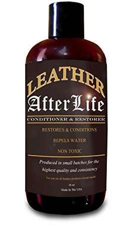 Leather Conditioner & Restorer by Leather Afterlife - The Best Leather Protector for Cars, Furniture, Sofa, Seats, Boots, Shoes, Saddles, Purses & More - Repels Water - Penetrates Pores - Better Than Neatsfoot and Mink Oil (16 Ounces)