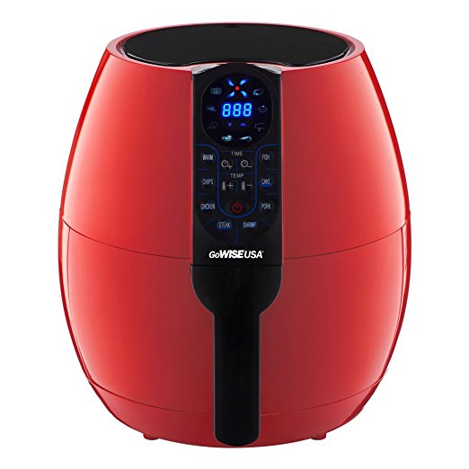 GoWISE USA GW22639 8-in-1 Electric Air Fryer Digital Programmable Cooking Settings (3.7 Qt, Red 2.0), , Chili Red