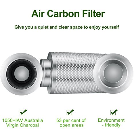 MELONFARM 8 Inch Air Carbon Filter Odor Control Scrubber with Australia Virgin Charcoal for Inline Fan, Reversible Flange, Pre-filter Included for Indoor Gardens, Grow tent , Hydroponics