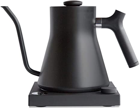 Fellow Stagg EKG (0.9L, UK, 230V) Electric Pour-Over Kettle for Coffee and Tea, Matte Black, Variable Temperature Control, 1200 Watt Quick Heating, Built-in Brew Stopwatch