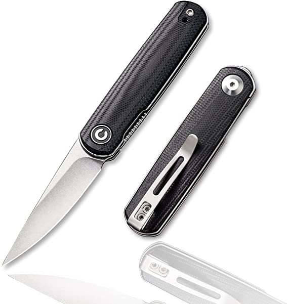 CIVIVI Lumi Small Pocket Knife with 2.56" 14C28N Blade, Lightweight Justin Lundquist designed Folding Knife for EDC C20024-3 (Black)