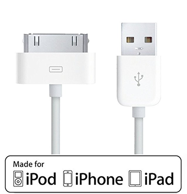 [Apple Certified] ACEPower 10 Feet (3M) 30 pin USB Sync and Charging Cable for iPhone 4 / 4S, iPhone 3G / 3GS, iPad 1 / 2 / 3, iPod nano 5th / 6th generations and iPod Touch 3rd / 4th generations, White (Retail Packaging)