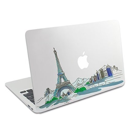 Easy Gift ® The Eiffel Tower Removable Vinyl Macbook Decal Sticker Decals Skin with Precision-cut for Apple Macbook Air Macbook Pro Mac Laptop 13 15 Inch