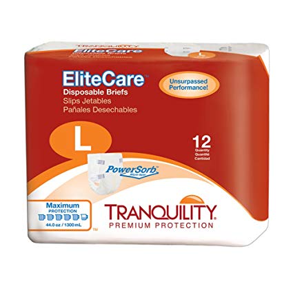 Tranquility EliteCare® Maximum Absorbency Tape-Tab Style Brief … (Large - 48 Count)