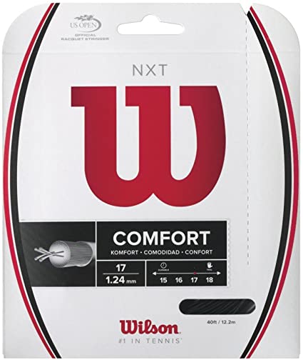 Wilson NXT Multifilament 17 Gauge Tennis Racket String in Black Color (Best String for Power and Comfort)