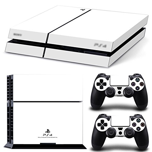 PS4 Controller Full Skin Sticker Faceplates for PS4 console x 1 and controller x 2 PS4-white
