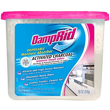 DampRid FG118 Moisture Absorber With Activated Charcoal, 18-Ounce