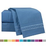 Bed Sheet Bedding Set Cal King Size Blue Heaven 100 Soft Brushed Microfiber Fabric with Deep Pocket Fitted Sheet 1800 Luxury Bedding Collection Hypoallergenic and Wrinkle Free Bedroom Linen Set By Nestl Bedding