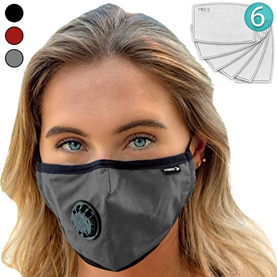 Face Mask: Best Air Pollution UNIVERSAL FIT Dust Masks   6 N99 Filter. Carbon Respirator & DustProof Safety Cover Mouth from Gas Exhaust Smoke, Pollen, Paint Use Cycling Running Women Men Kids (GRAY)