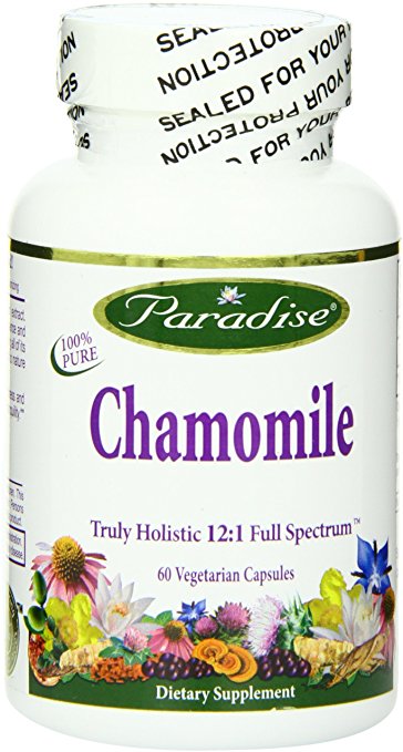 Paradise Herbs Chamomile 12:1 250 Mg Vegetarian Capsules, 60 Count