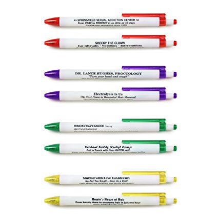 Fred & Friends BORROW MY PEN Subversive Pen Set, Set of 8